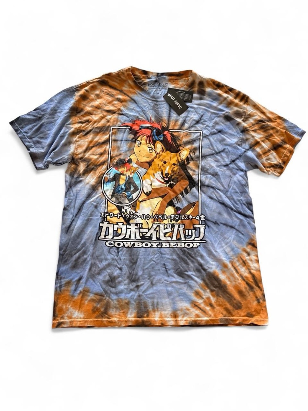 Hot Topic Cowboy Bebop Ed & Ein Tie-Dye Graphic T-Shirt – Size Medium